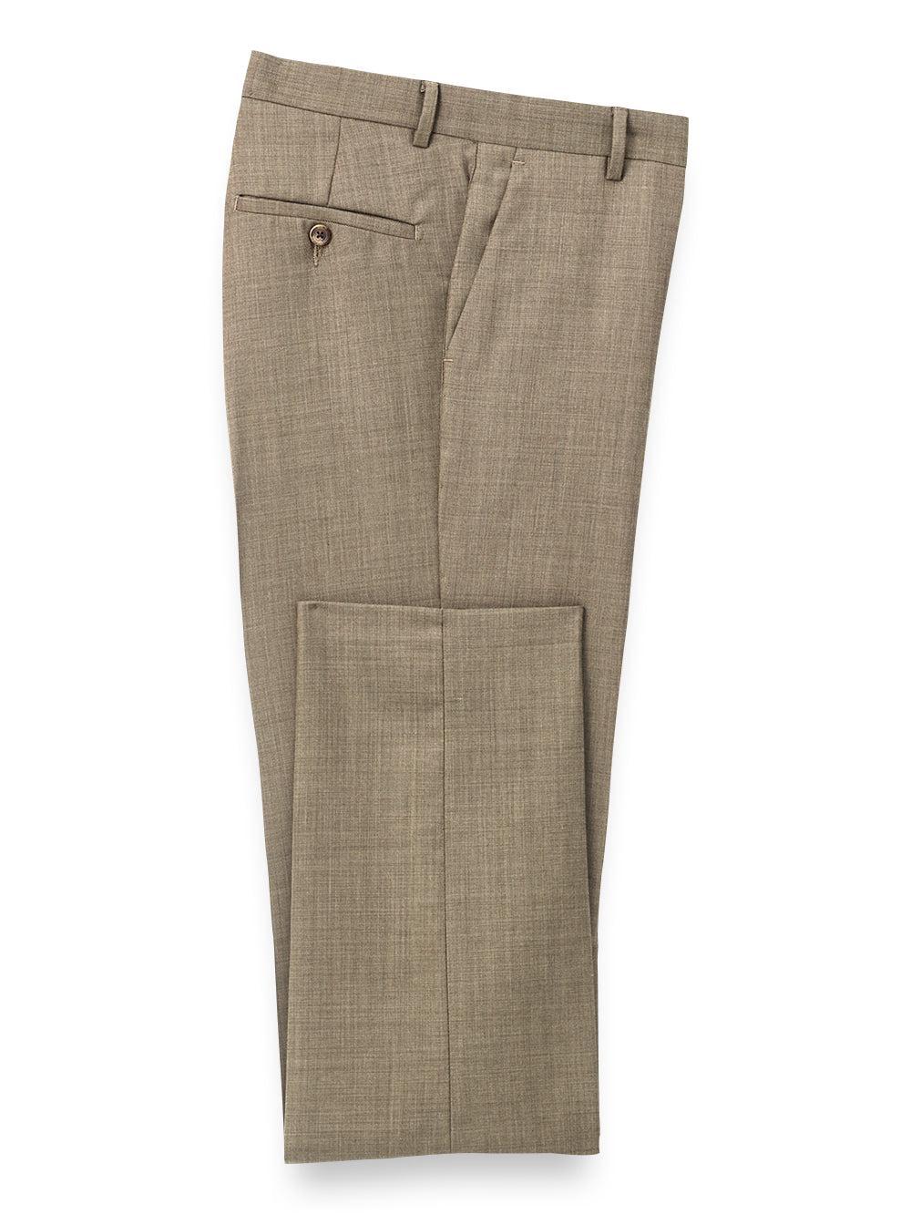 Wool Sharkskin Flat Front Pants Product Image