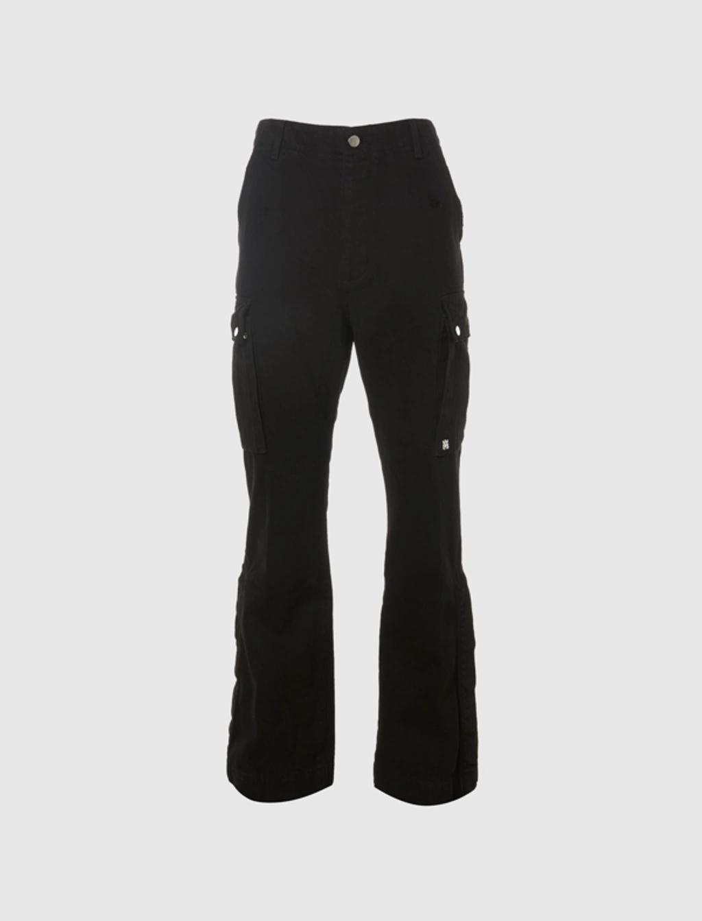 Cargo Flared Pants In Black Product Image