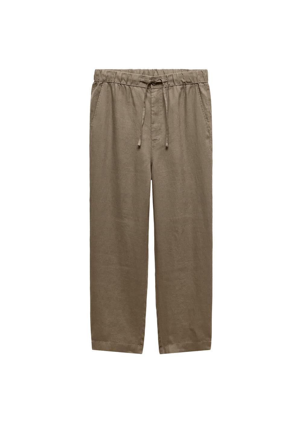 Mango Mens 100% Linen Drawstring Pants Product Image