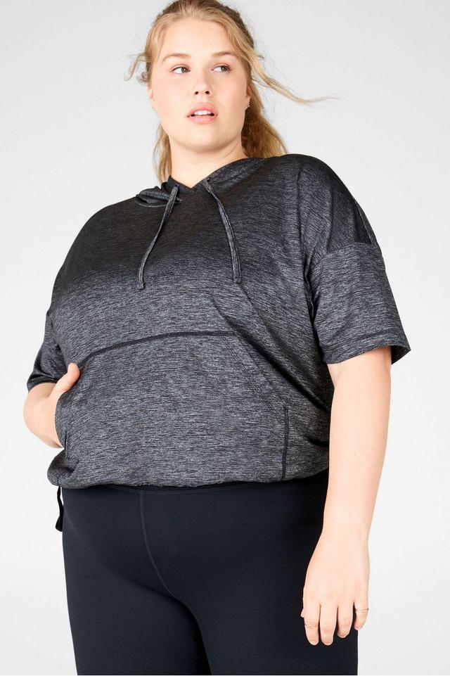 Fabletics Bea Short-Sleeve Hoodie Womens black plus Size 4X Product Image