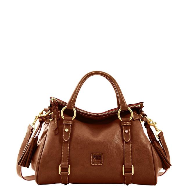 Dooney & Bourke Womens Florentine Leather Satchel Bag in Natural Product Image