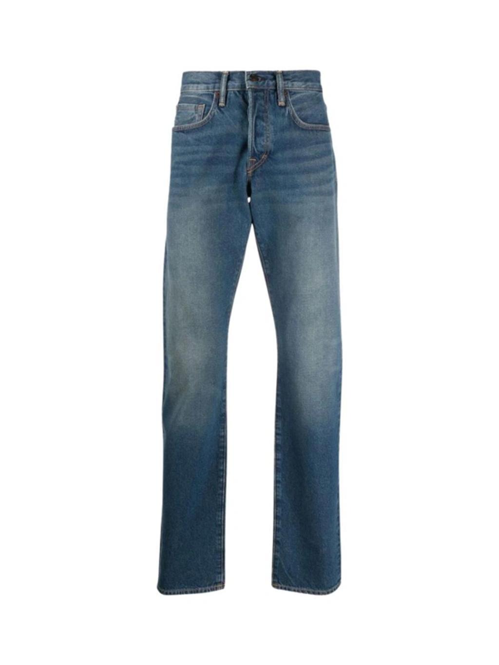 Japanese Denim Slim Fit Clothing In Blue product image