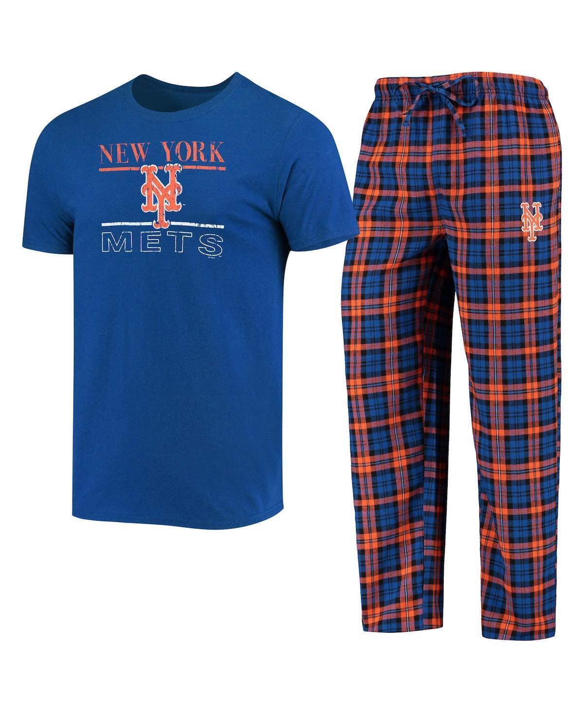 Mens Concepts Sport Royal/Orange New York Mets Lodge T-Shirt & Pants Sleep Set Product Image