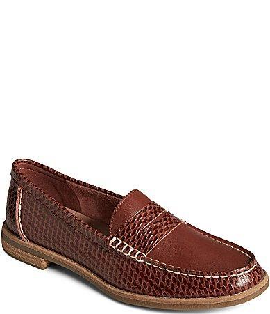 Sperry Womens Seaport Penny Textured Leather Loafers Product Image