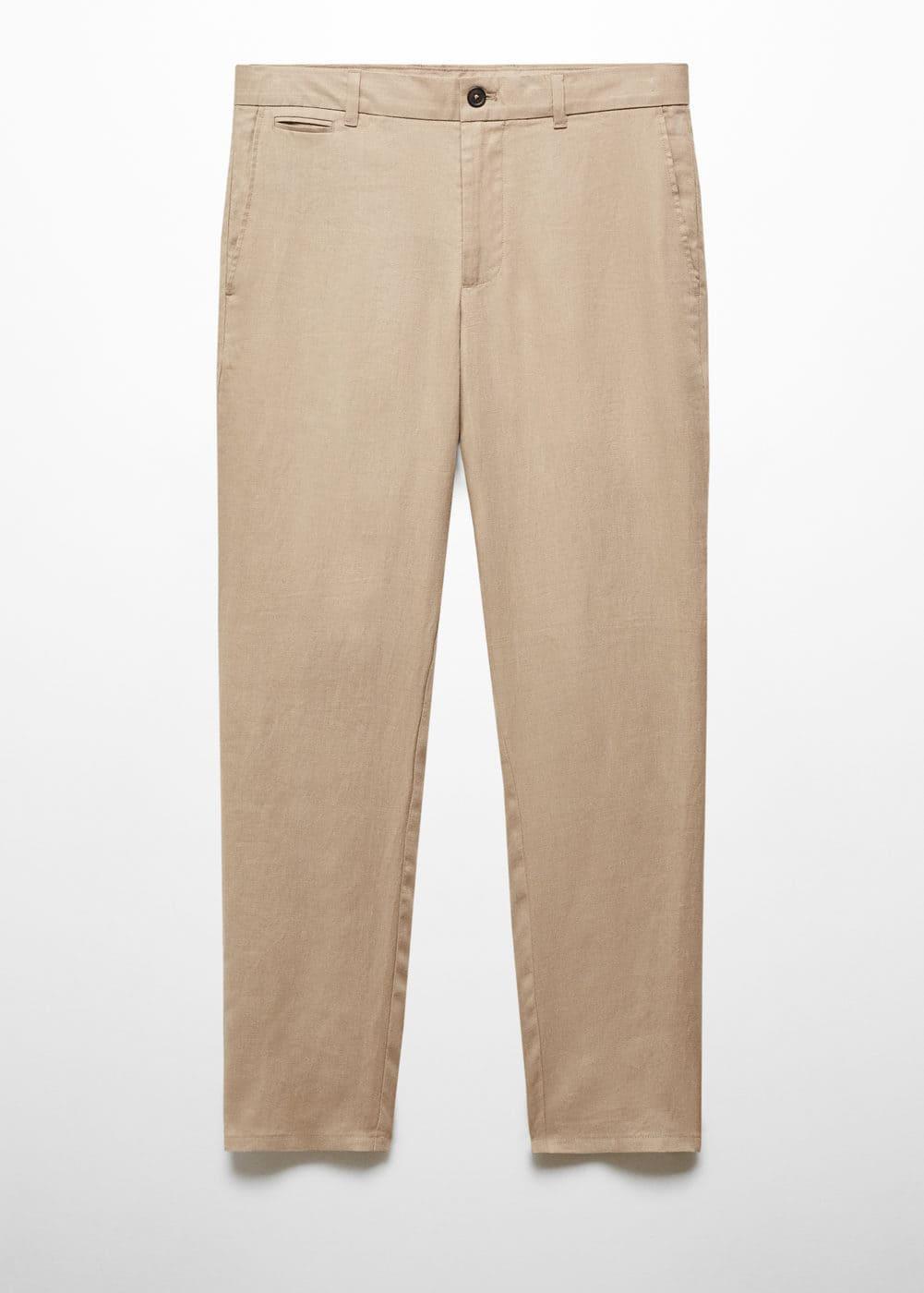 MANGO MAN - Slim-fit 100% linen pants beigeMen Product Image