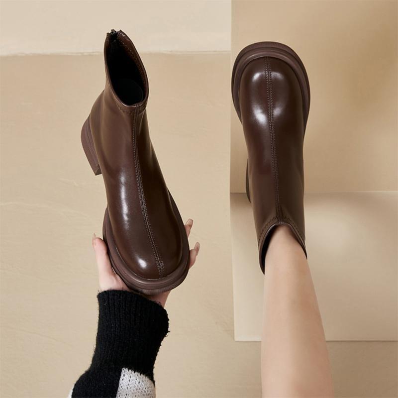 Faux Leather Plain Short Boots product image