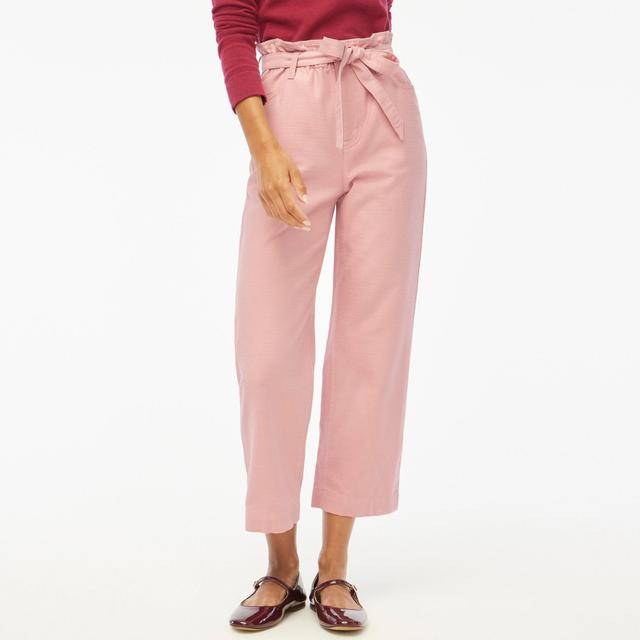 Cropped twill paper-bag pant Product Image