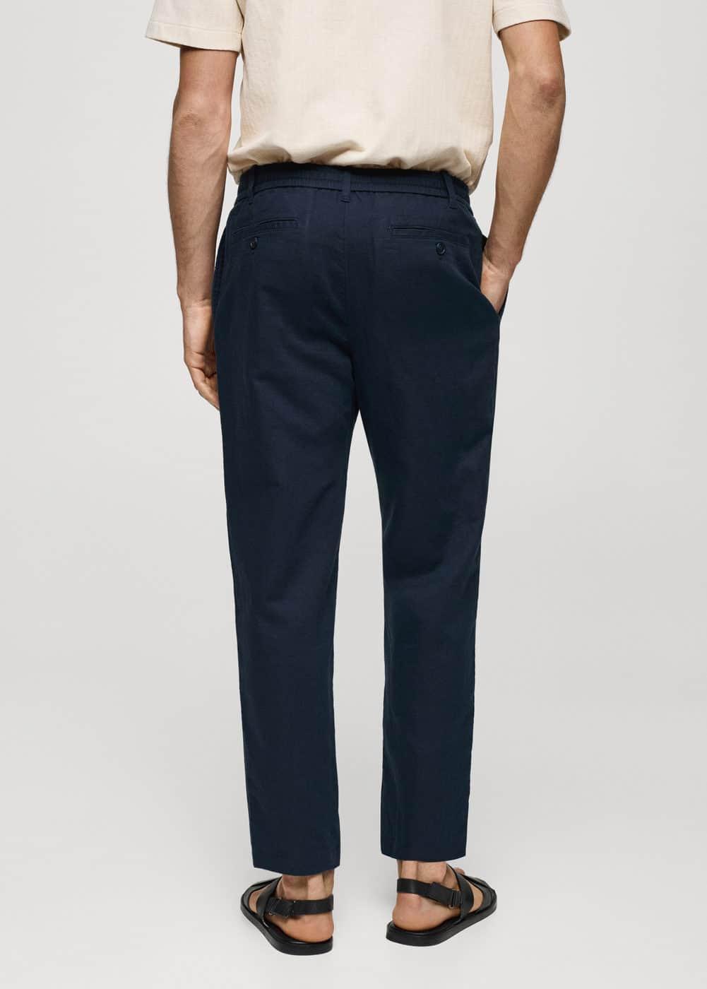 MANGO MAN - Slim-fit pants with drawstring dark navyMen Product Image