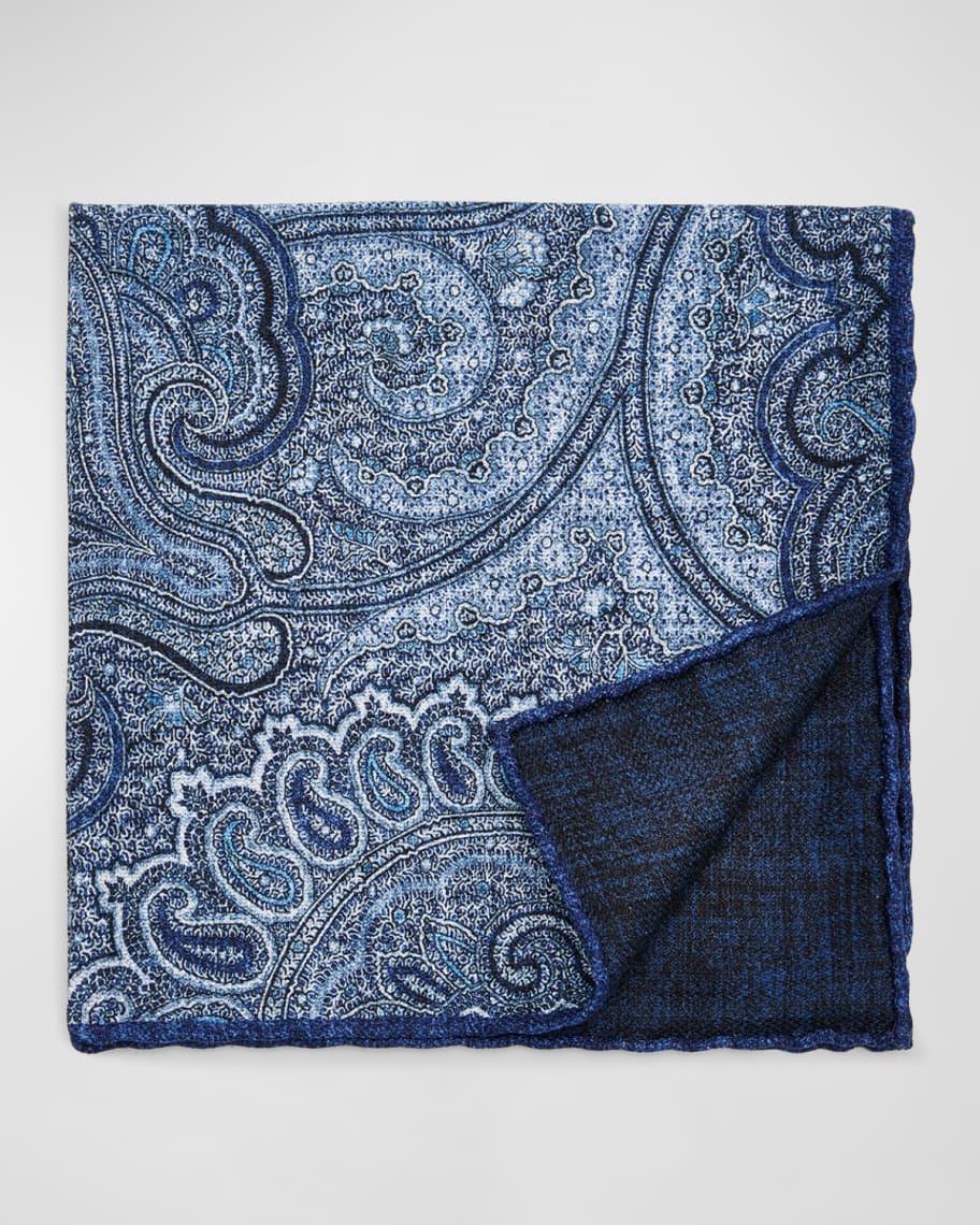 Mens Silk Paisley-Print Pocket Square Product Image