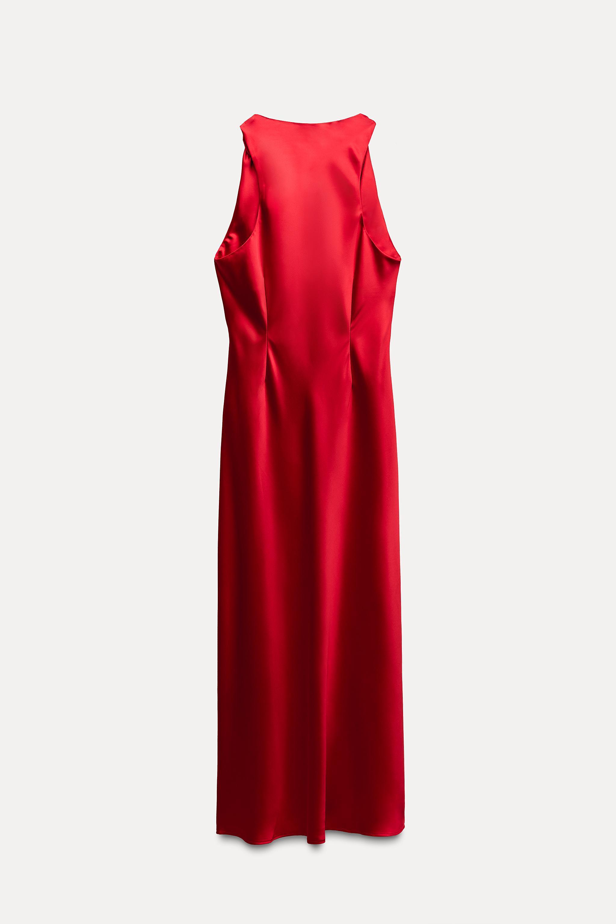 SATIN EFFECT MIDI DRESS Product Image