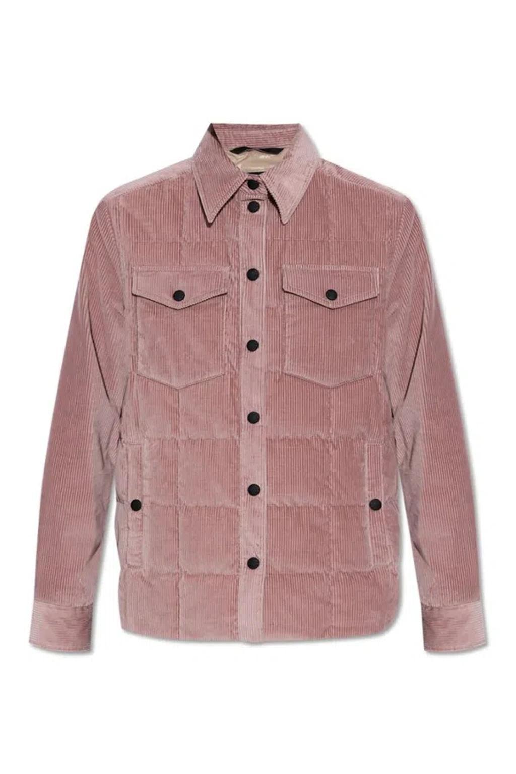 MONCLER Grenoble Velvet Padded Jacket In Pink Product Image