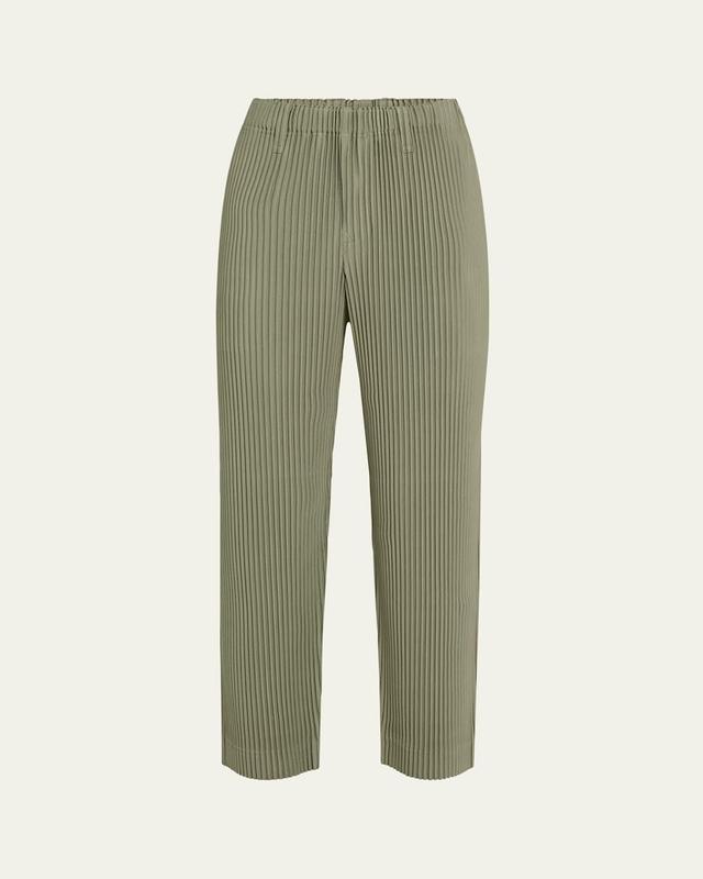 Mens Pleated Straight-Leg Pants Product Image