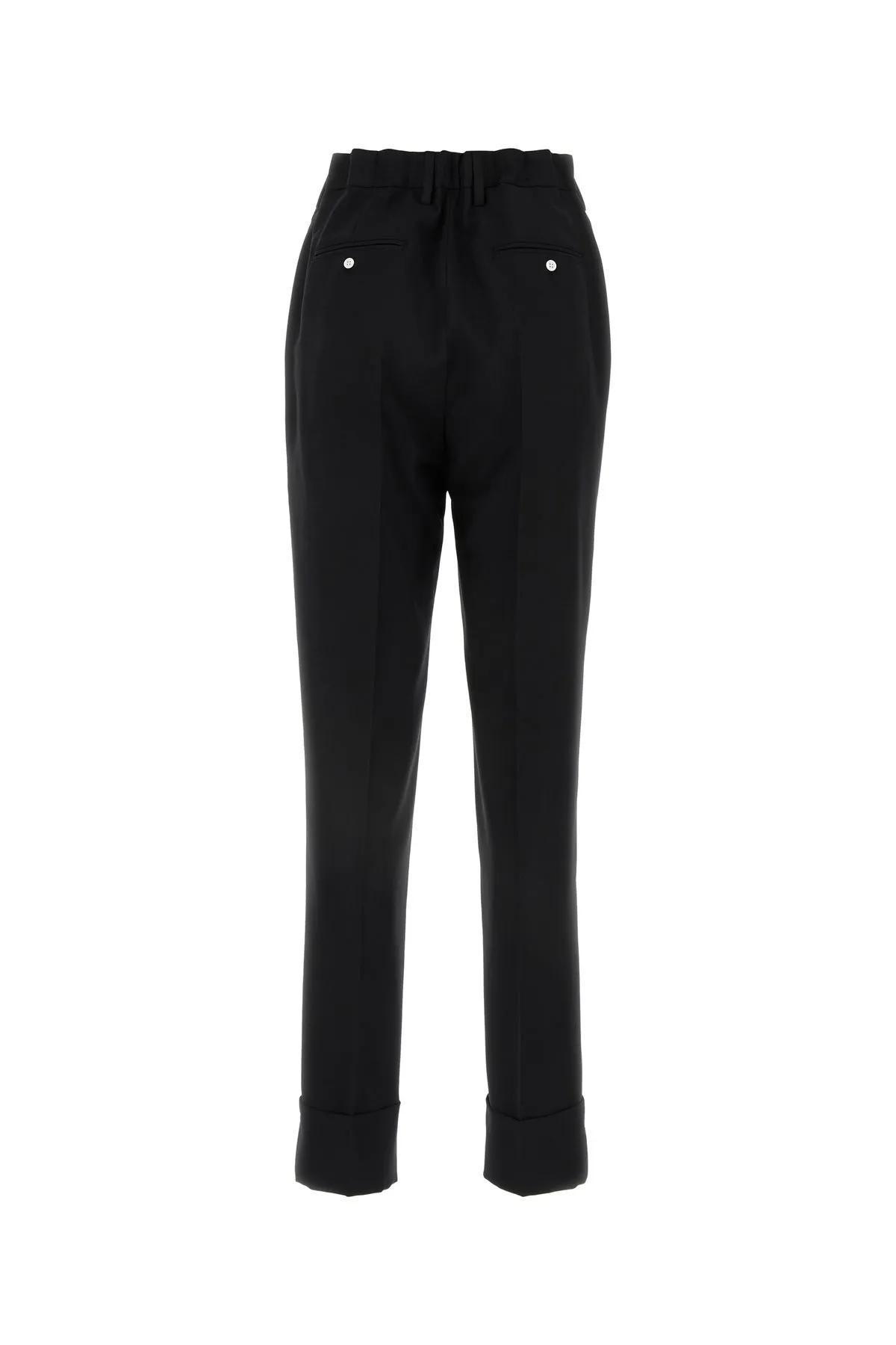 Black Wool Blend Pant In Nero product image