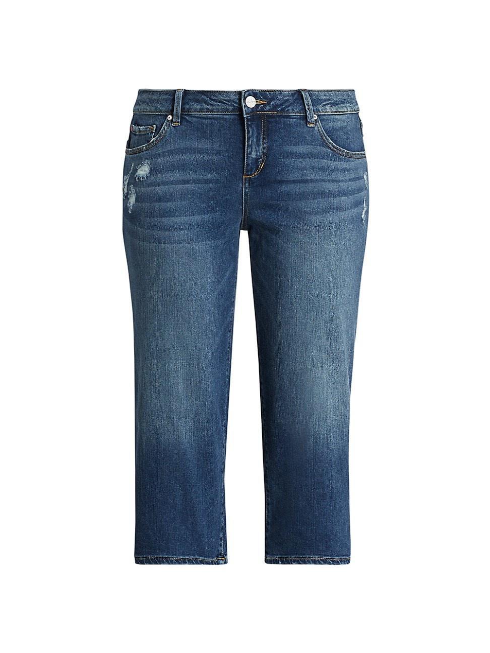 Womens Mid-Rise Wide Cropped-Leg Jeans product image