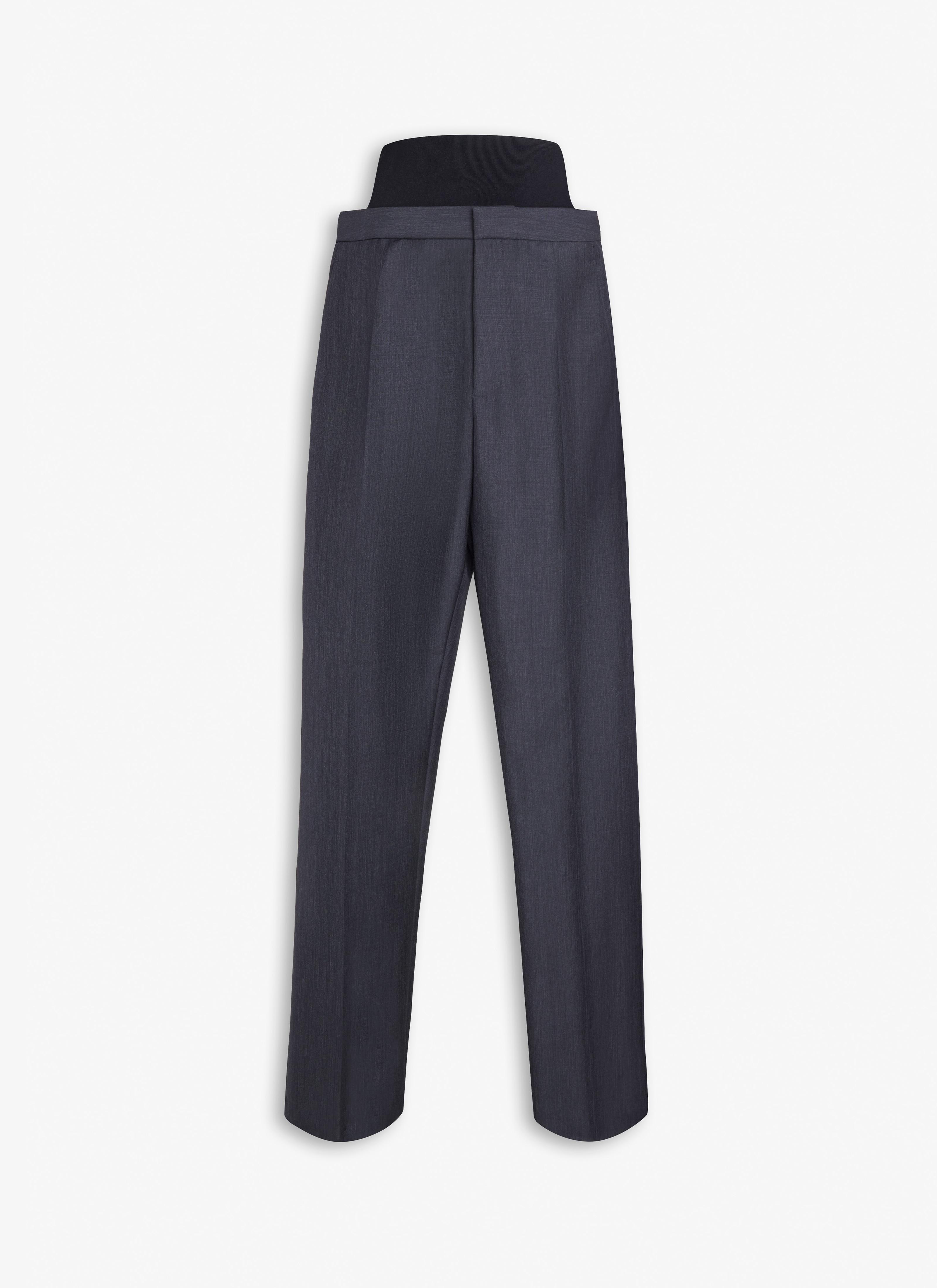 Dark Grey TAILORED TROUSERS WITH KNIT BAND Product Image