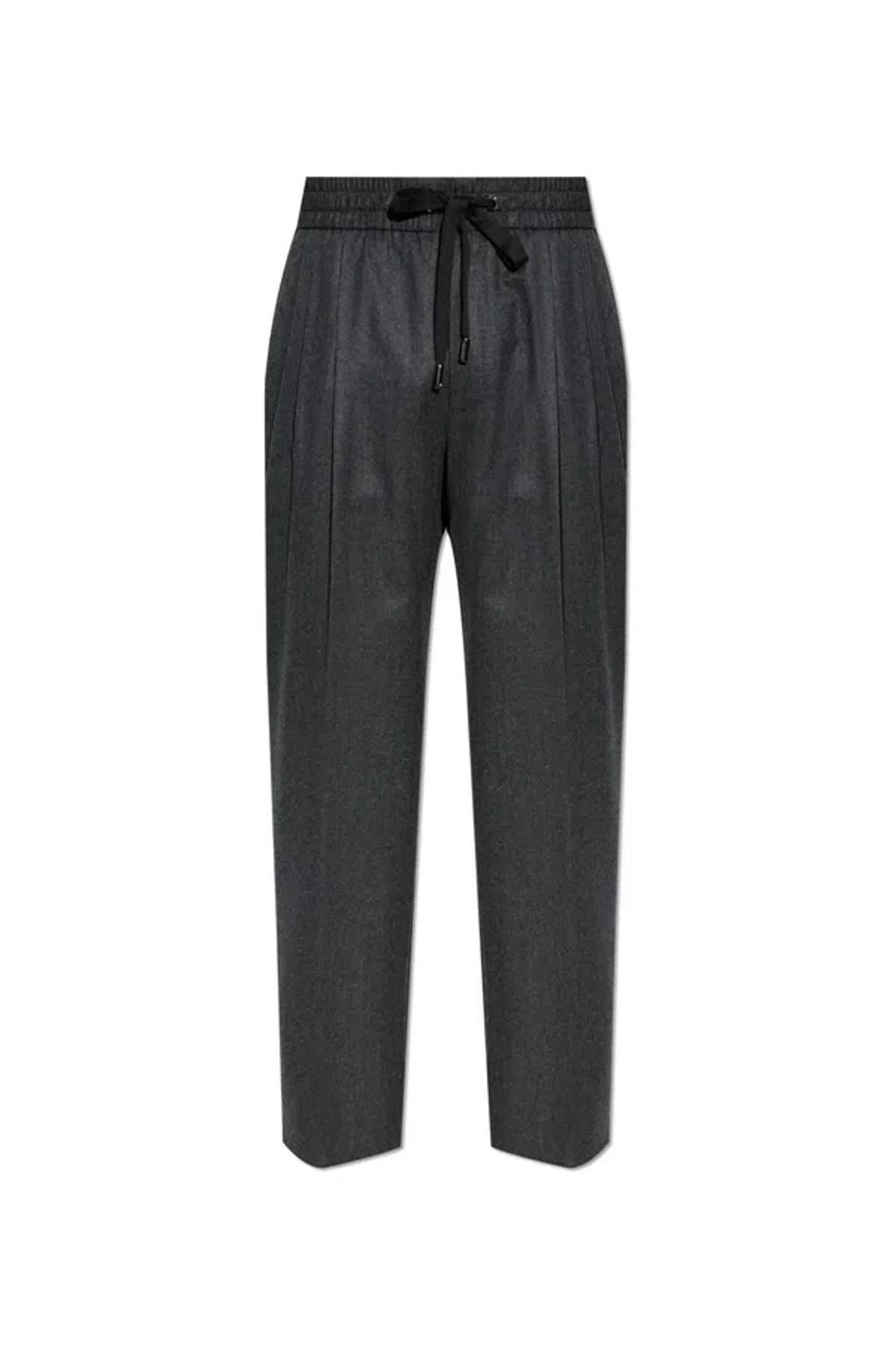 Flannel Jogging Pants In Grey product image