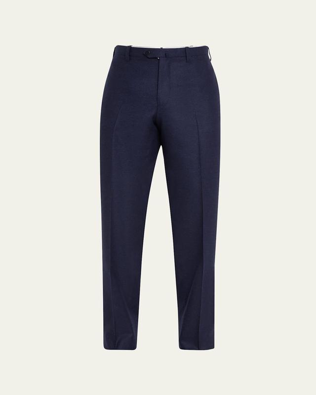 Mens Flat-Front Flannel Trousers Product Image