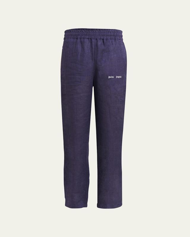 Mens Classic Logo Linen-Blend Track Pants Product Image