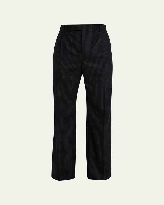 Mens Pinstripe Flannel Trousers Product Image