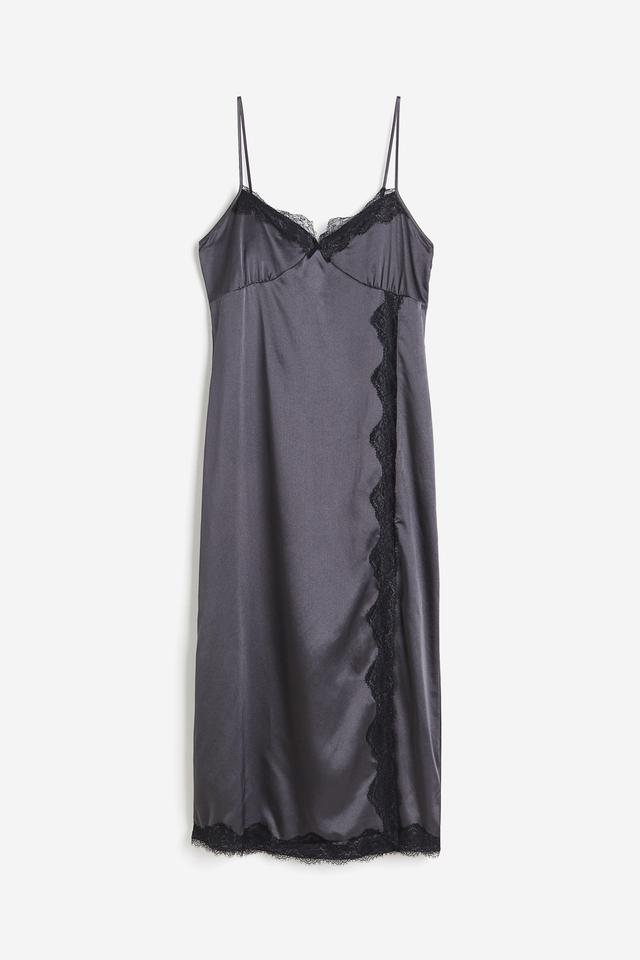 Lace-trimmed Satin Slip Dress Product Image