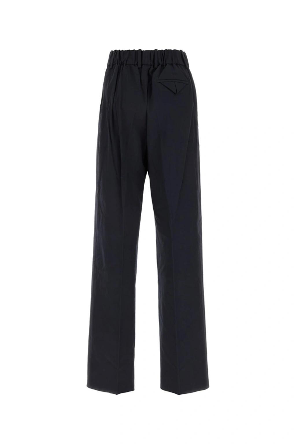 Cotton-blend Wide-leg Pants In Grey Product Image