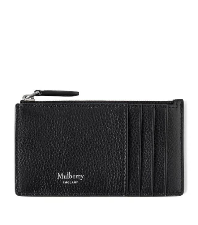 Continental Zip Leather Card Holder In Black Product Image