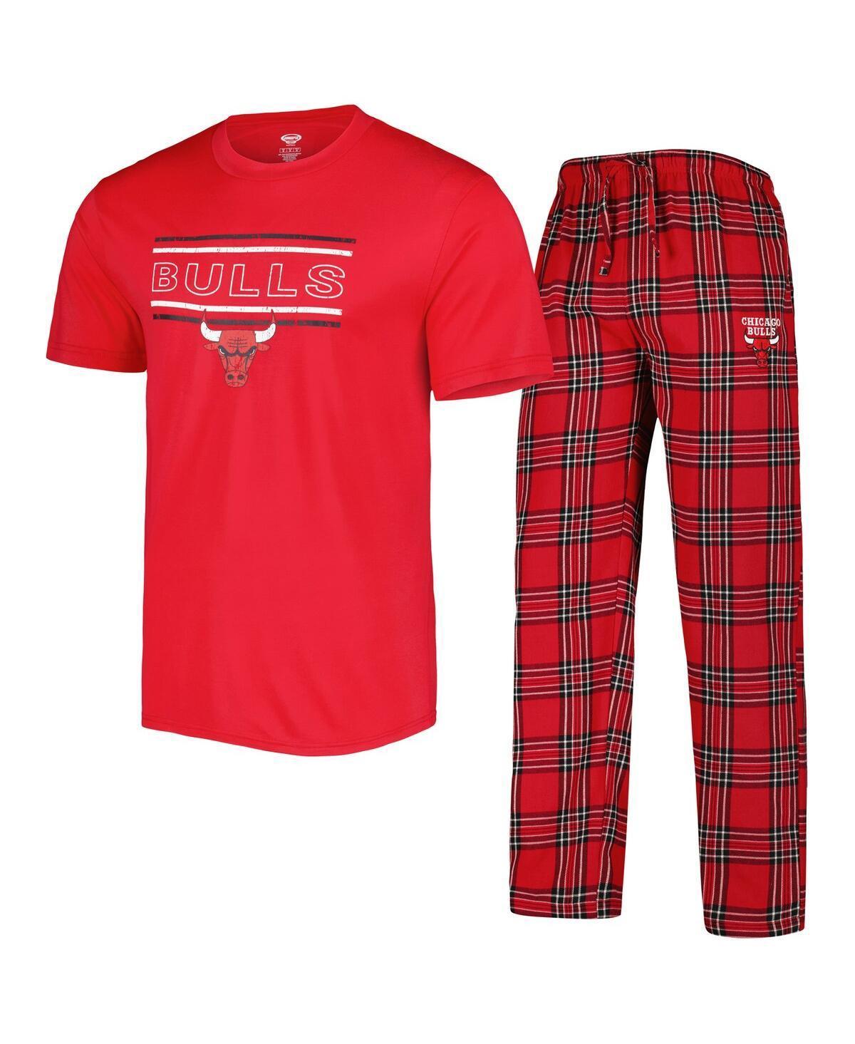 Mens Concepts Sport /Black Chicago Bulls Badge T-Shirt & Pajama Pants Sleep Set Product Image