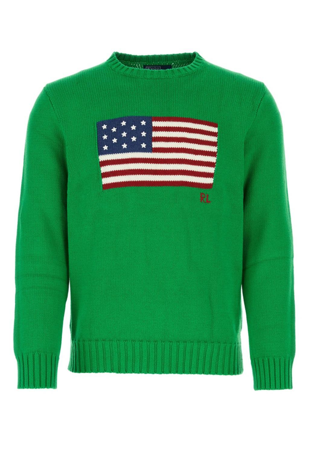 Iconic Embroidery Sweater In Green Product Image