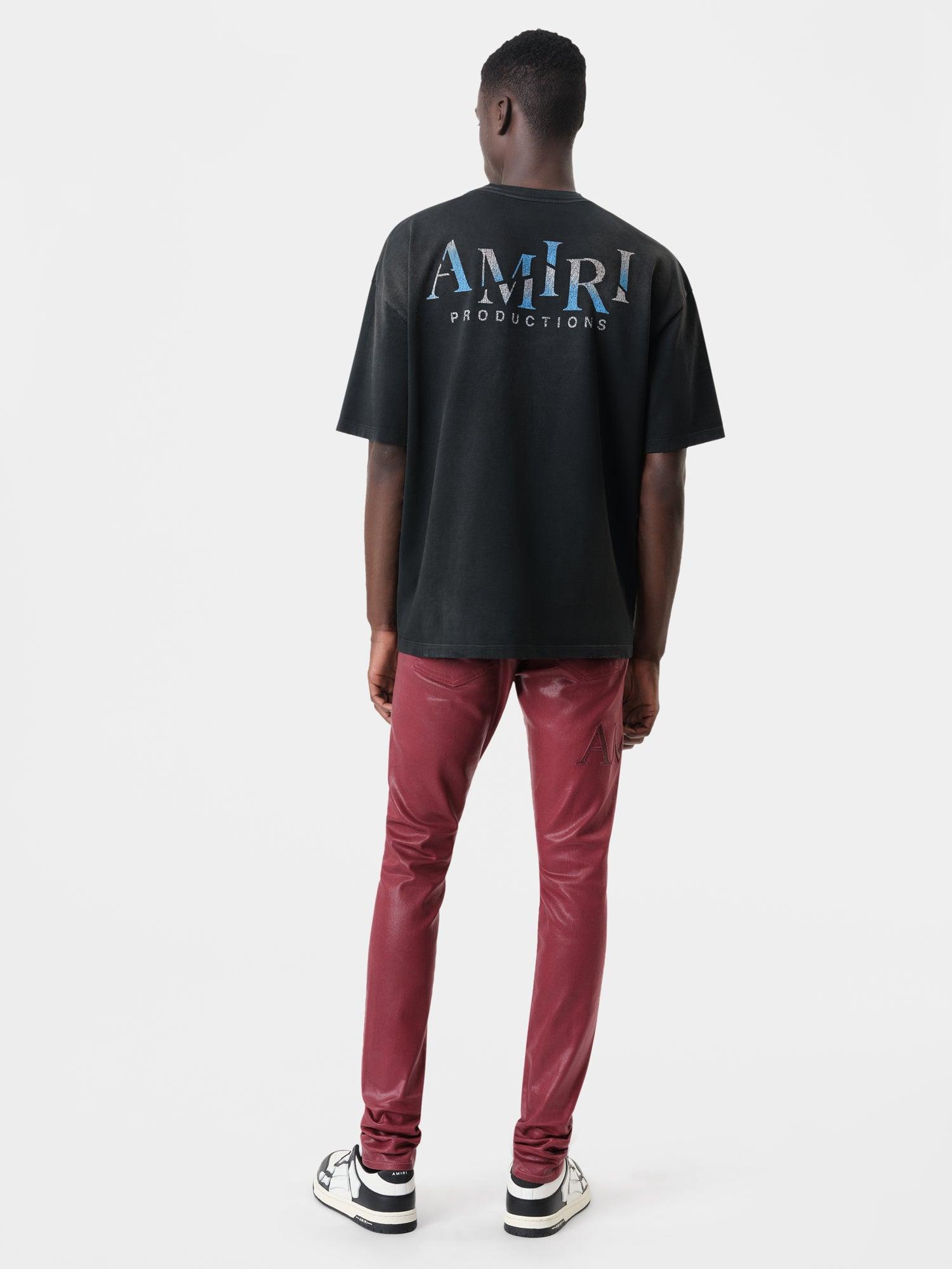 SERIF LOGO WAX SKINNY JEAN - Burgundy Male Product Image