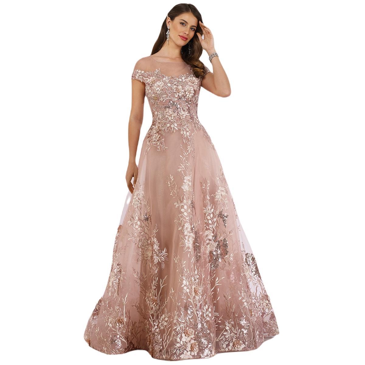 Lara Womens Beautiful Lace Applique A-line Ball Gown Product Image