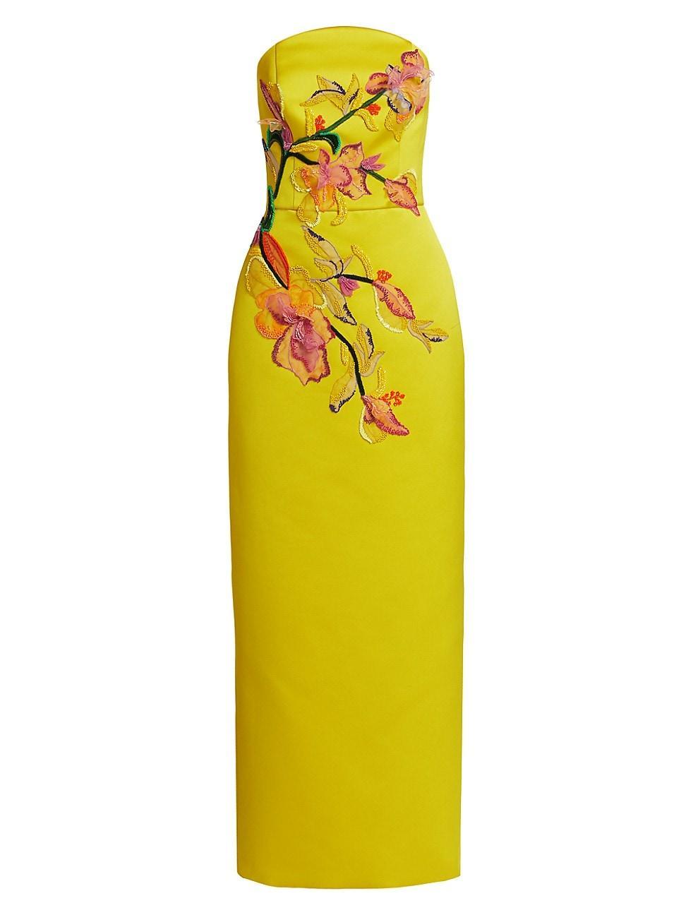 Womens Floral Embellished Strapless Cocktail Dress Product Image