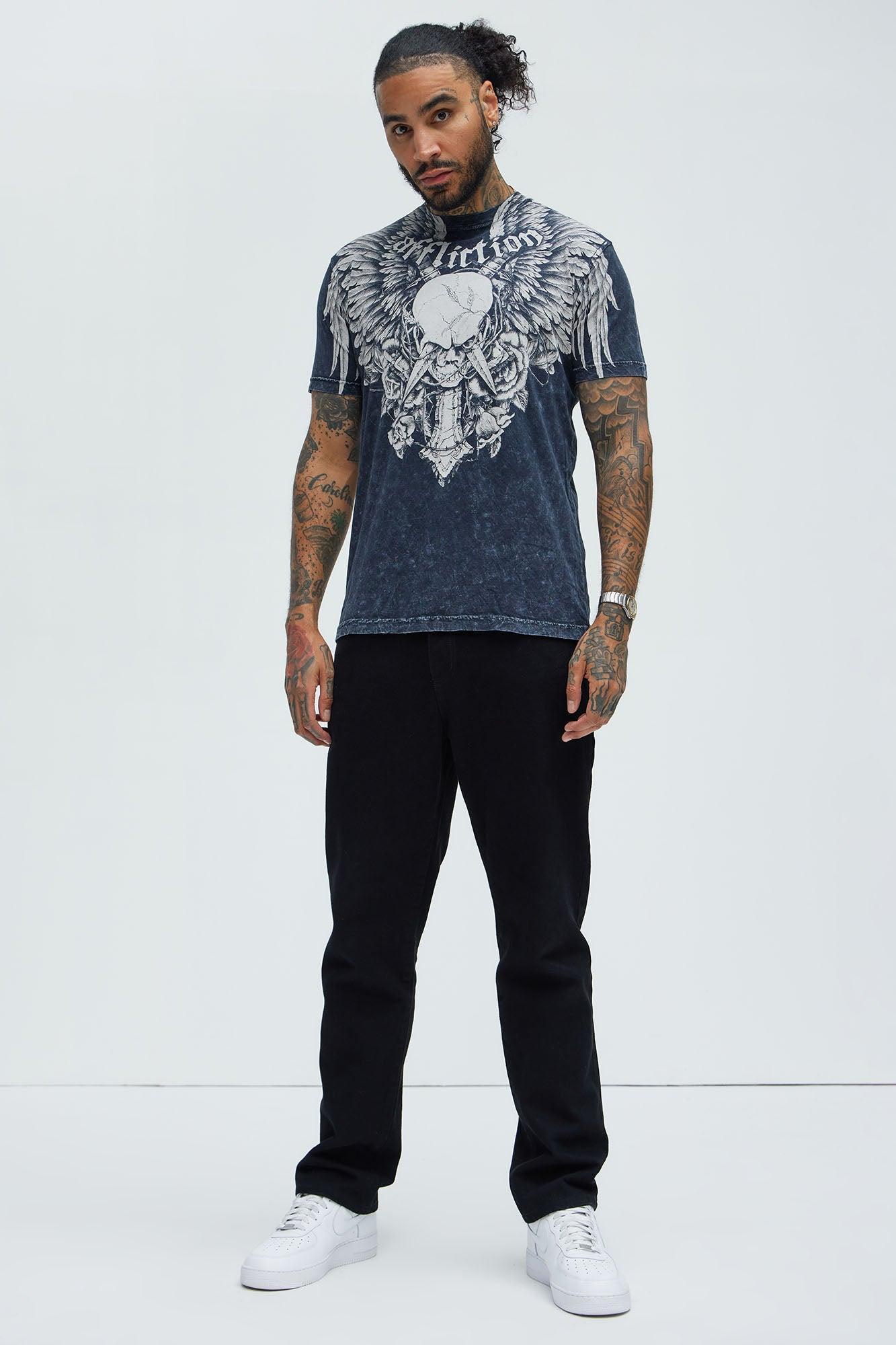 Affliction Crossed Over Short Sleeve Tee - Black Product Image