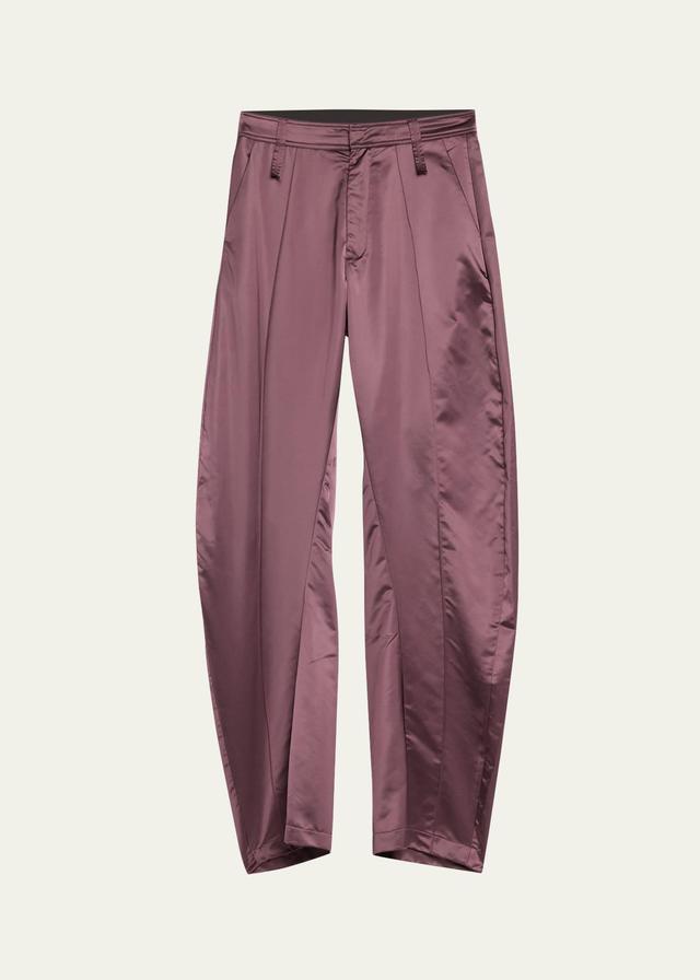 Mens Curved Satin Pants Product Image