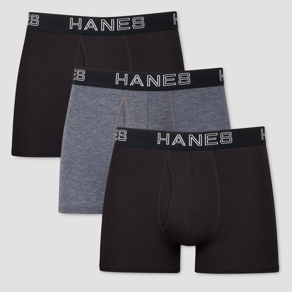 Hanes Premium Mens Trunks with Anti Chafing Total Support Pouch 3pk - Black M Product Image