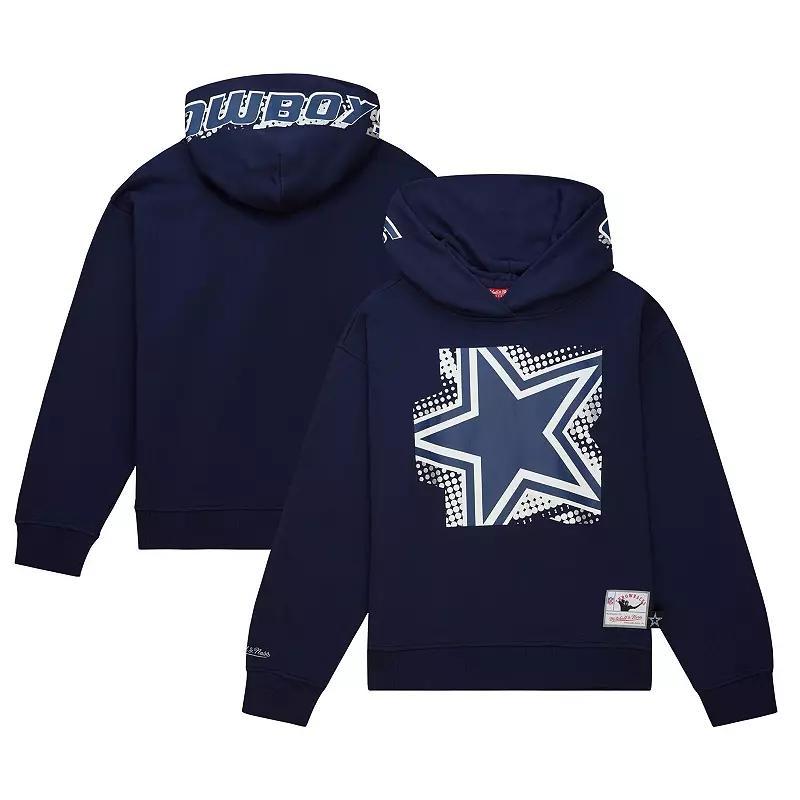 Womens Mitchell & Ness Dallas Cowboys Gridiron Classics Big Face 7.0 Pullover Hoodie Blue Product Image