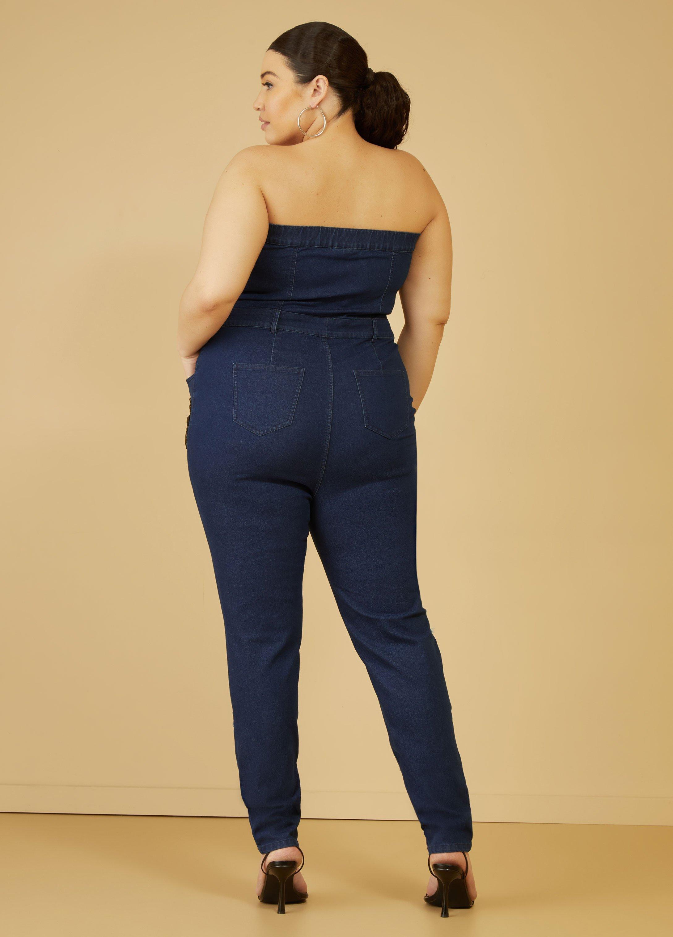 Embellished Denim Jumpsuit Product Image