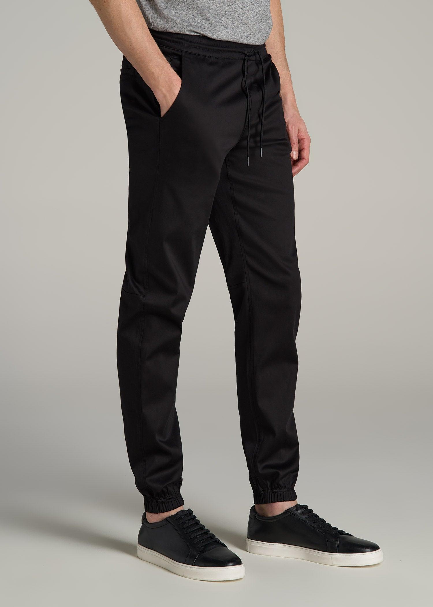 Stretch Twill Tall Men's Jogger Pants in Black Product Image