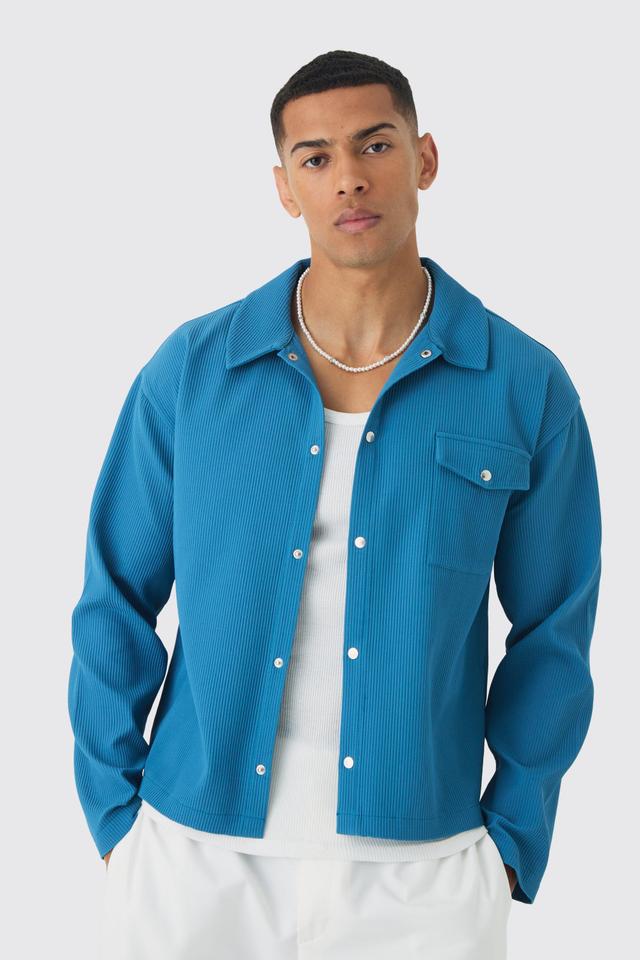 Pleated Overshirt | boohooMAN USA Product Image