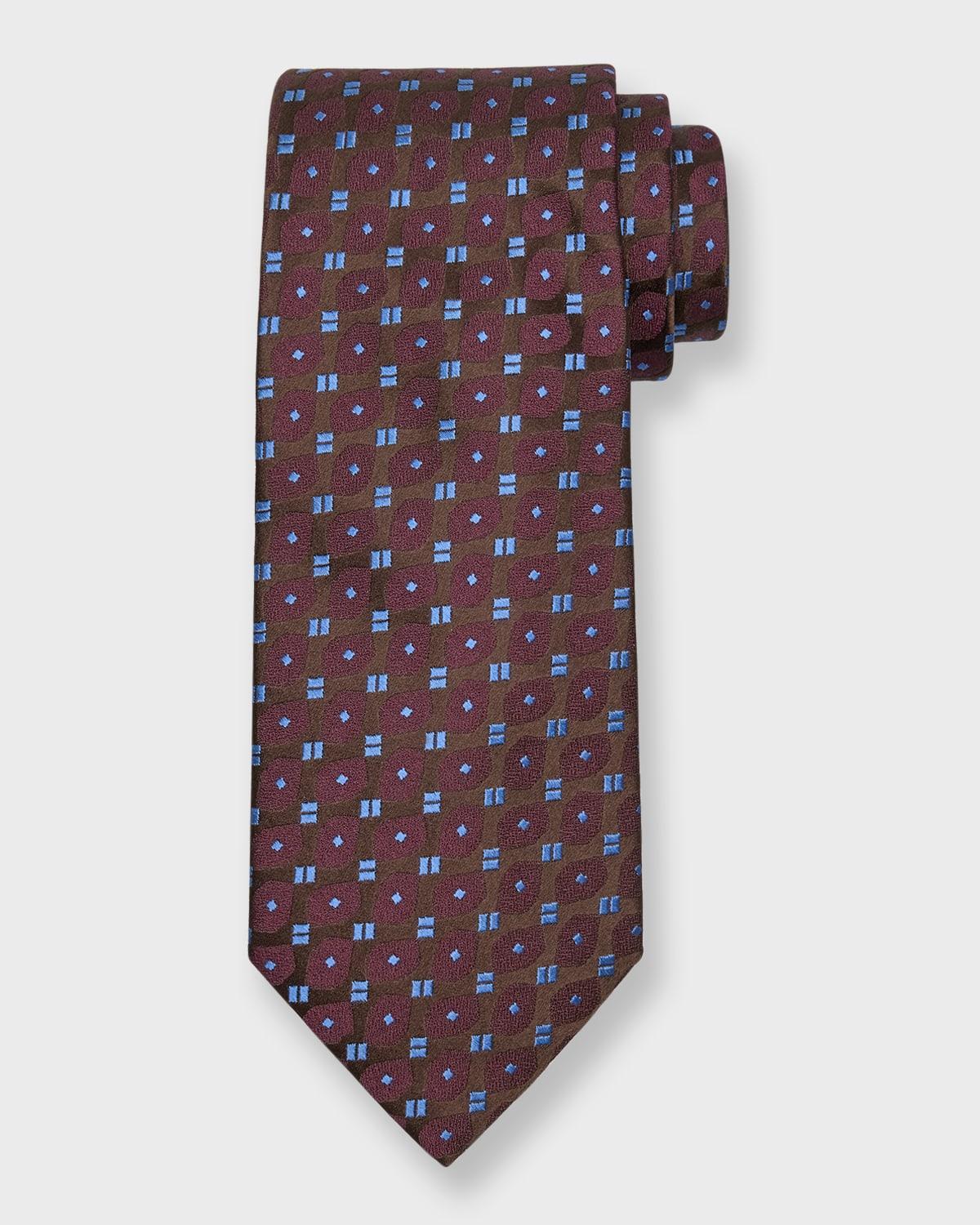 Mens Woven Geometric Silk Tie Product Image