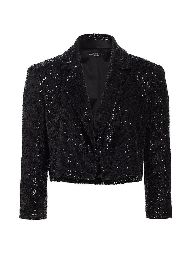 Womens Isabella Sequin Crop Jacket Product Image