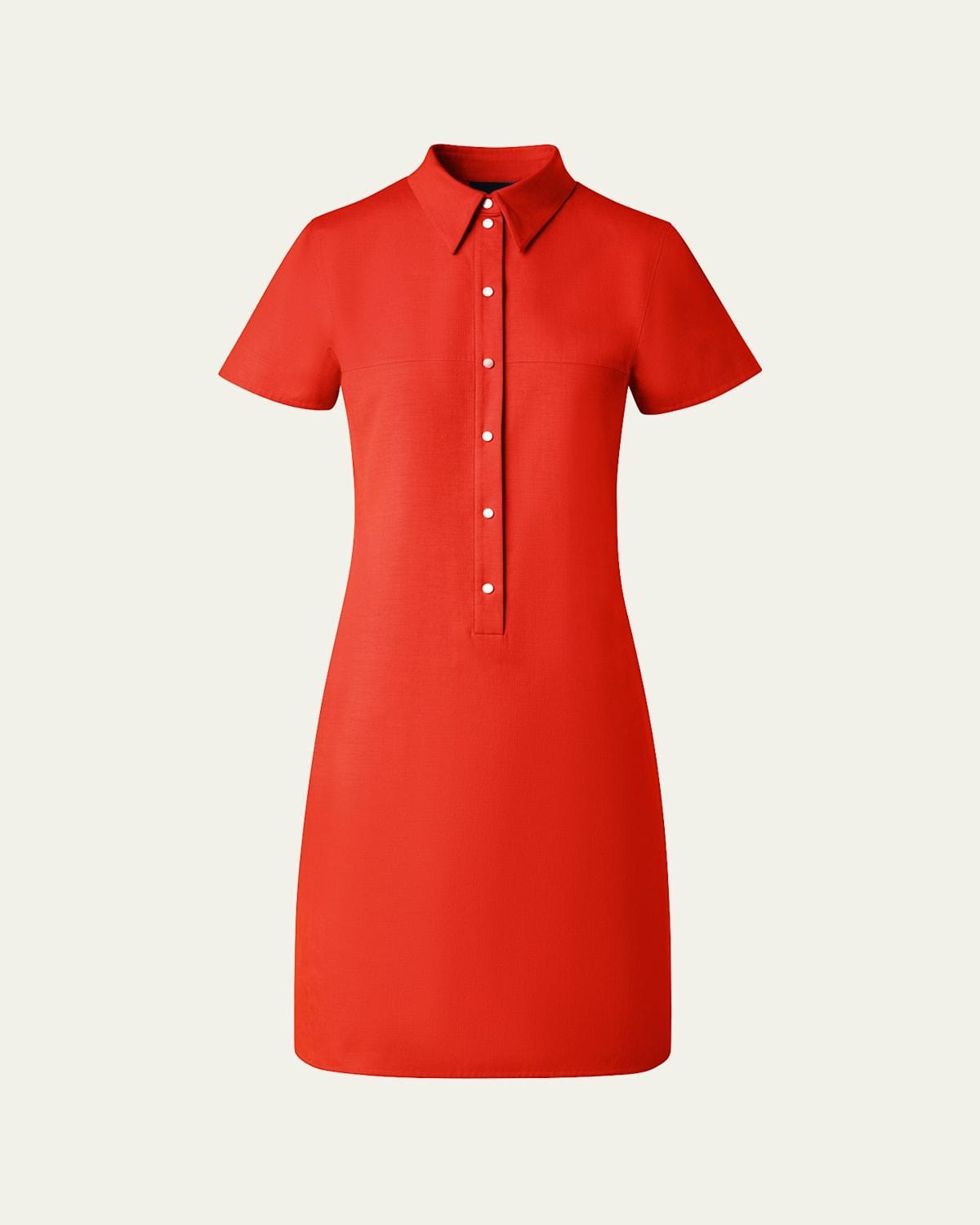 Snap-Front Short-Sleeve Shirtdress Product Image