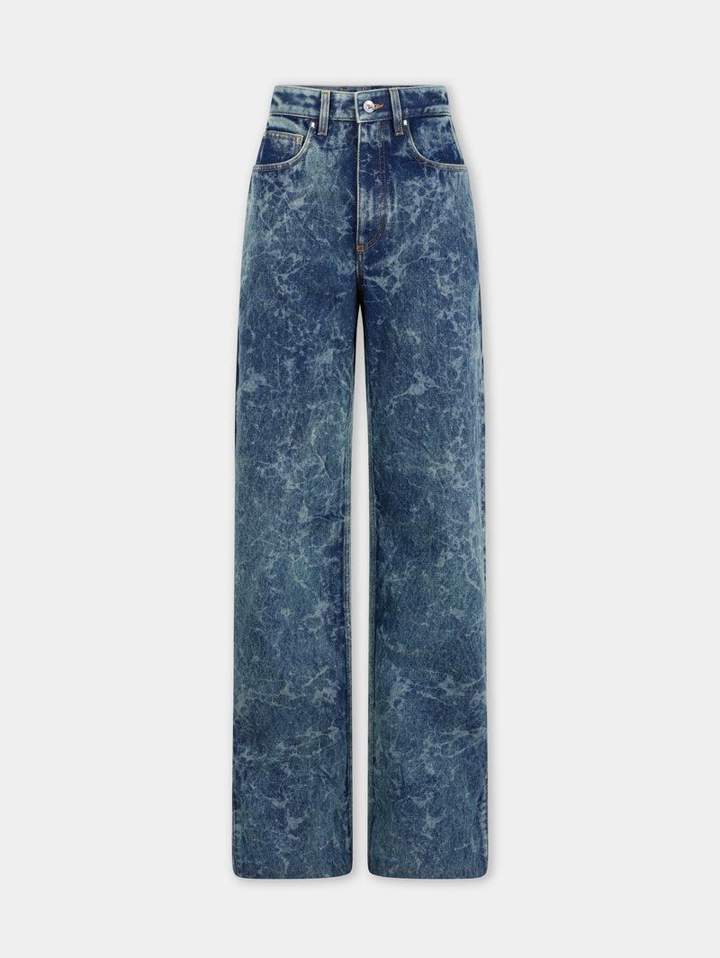 WIDE-LEG JEANS IN WASHED DENIM Product Image