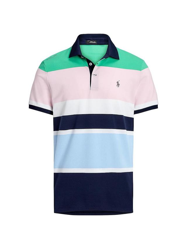 Mens Striped Stretch-Cotton Polo Shirt Product Image