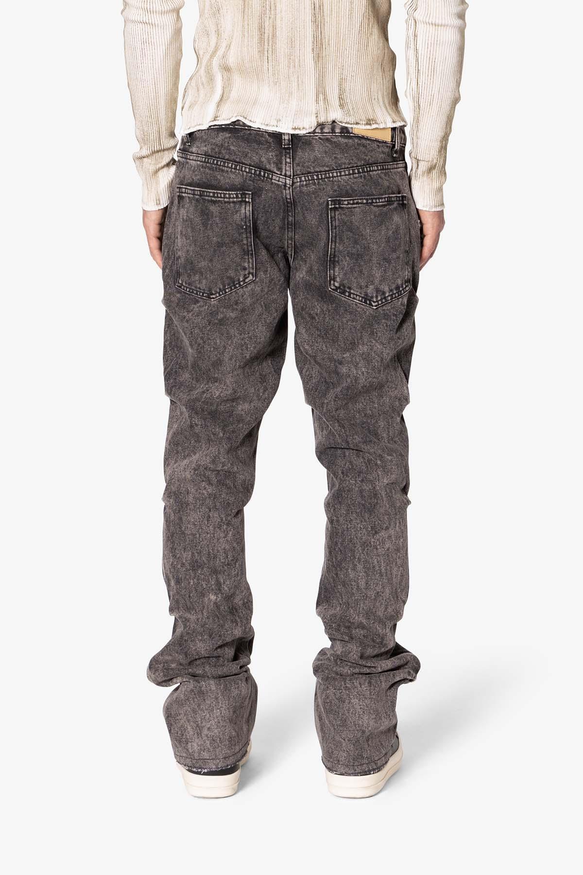 B648 Side Pinned Flare Denim - Washed Black Product Image