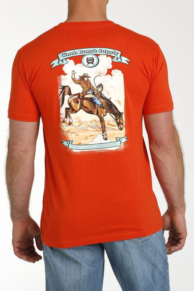 Cinch® Men's S/S Red Cinch Ranch Supply T-Shirt Product Image