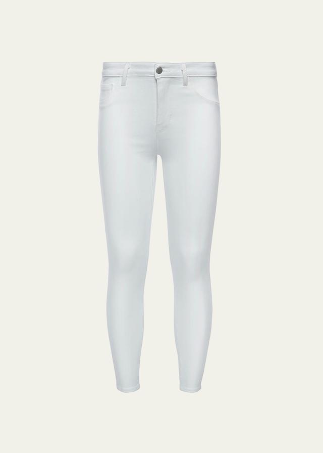 Womens Margot High-Rise Stretch Skinny Ankle Jeans - Blanc Coated - Size 31 Product Image