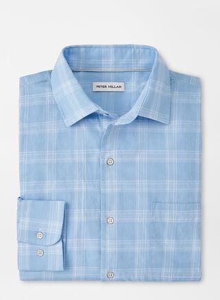 Peter Millar Mens Solana Cotton Sport Shirt | Color: Cottage Blue | Size: M Product Image