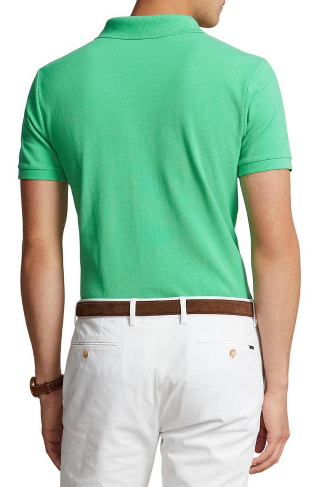 Cotton Mesh Custom Slim Fit Polo Shirt In Classic Kelly Product Image