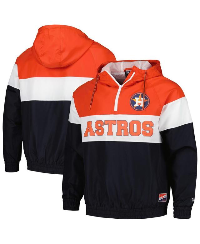 Mens New Era Houston Astros Ripstop Raglan Quarter-Zip Hoodie Windbreaker Jacket Product Image