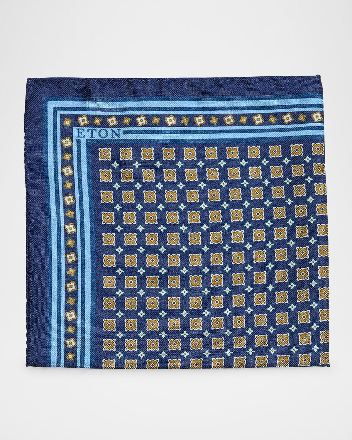 Mens Silk Twill Medallion Pocket Square Product Image